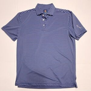 Donald Ross Men's Blue Pink Striped Golf Polo Scissor Tale Size Medium 0185 A1